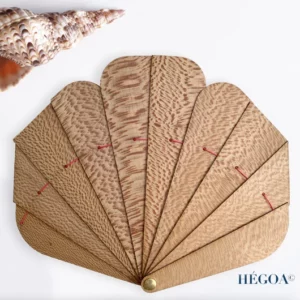 GINKO VIOLET  Éventail Hégoa en bois – Image 3
