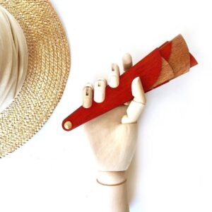NUAGE ORANGE Éventail Hégoa en bois